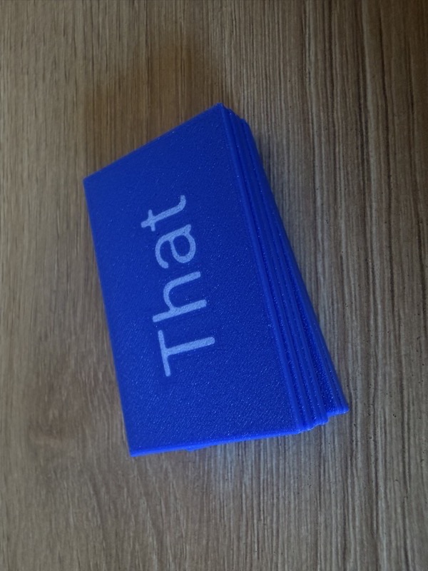 Stack of blue word tiles